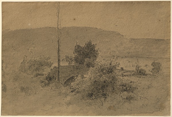 Un pont près de l'Isère ; Pont entouré d'arbres (Ancien titre)