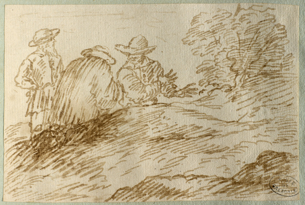 Trois figures dans un paysage ; Trois paysans (Ancien titre)