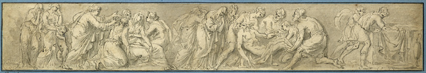 Frise avec Mise au tombeau ; Déposition du Christ au tombeau (Ancien titre)