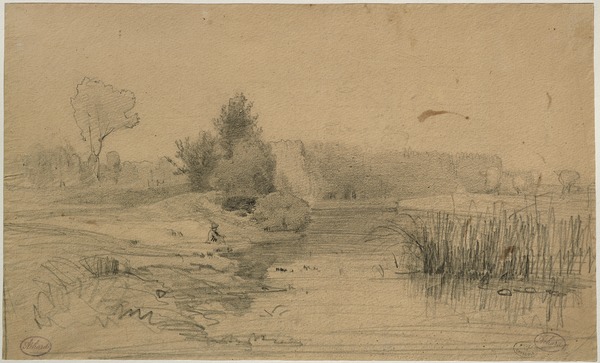 Pêcheur au bord de l'Oise ; Bords de l'Oise (Ancien titre)