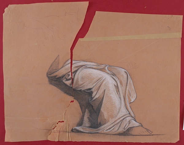 Vestibule, Sculpture : étude de drapé