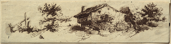 Paysage avec chaumière