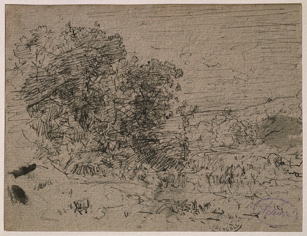 Paysage avec bosquet