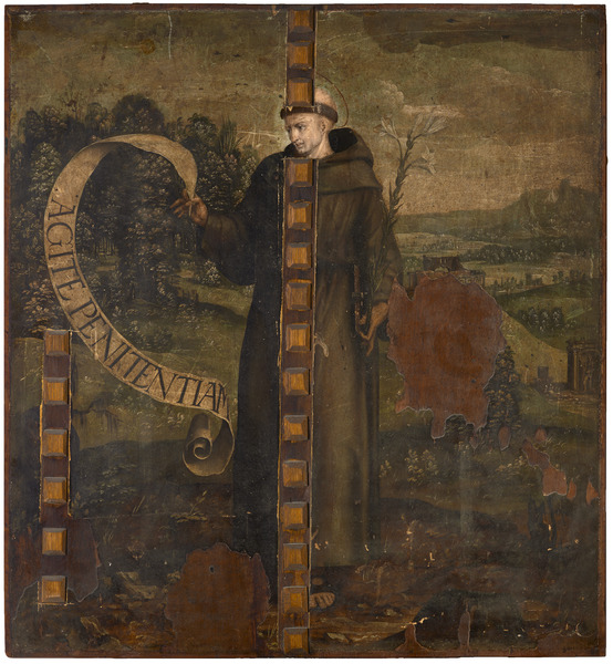 Saint François tenant un phylactère