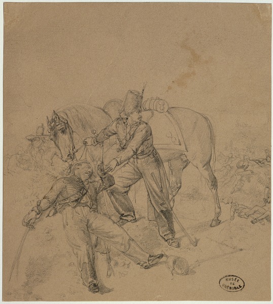 Episode d'un combat ; Un cavalier blessé (Ancien titre)