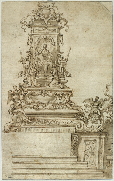 Projet d'autel avec la Pietà et deux saints en adoration ; Projet de monument (Ancien titre)