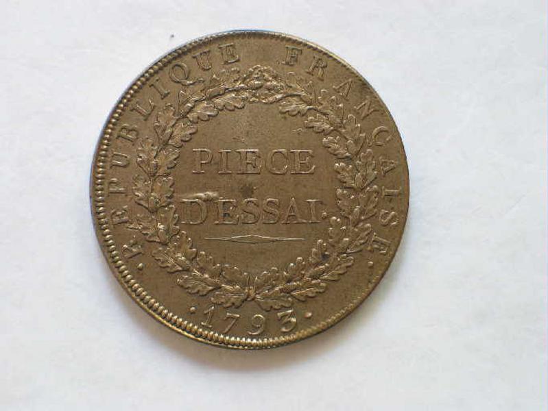 Pièce d'essai ; Le génie de la France gravant la Constitution