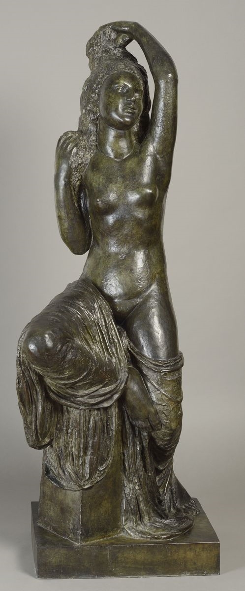 Jeune fille à sa toilette ; Jeune fille se coiffant, assise