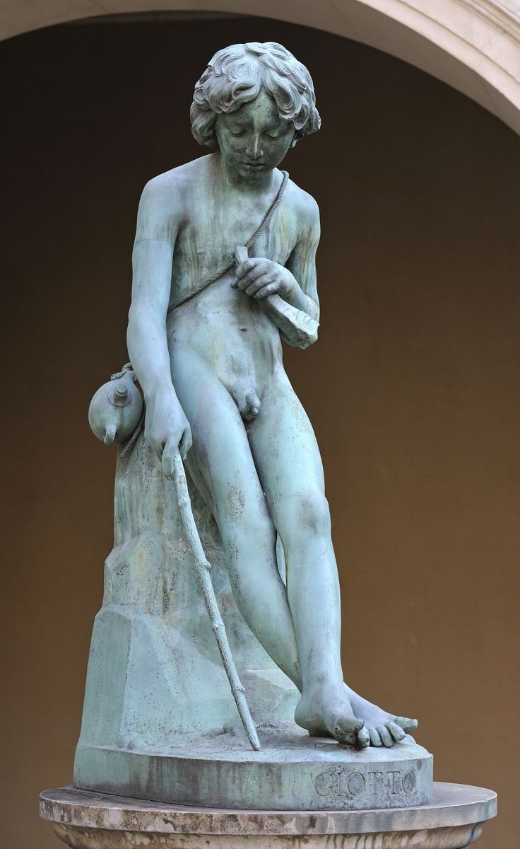 Giotto traçant sur le sable une tête de bélier