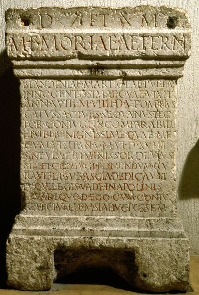 Epitaphe de la femme d'un artisan stucateur