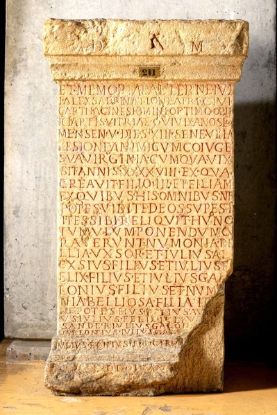 Epitaphe d'un verrier originaire de Carthage