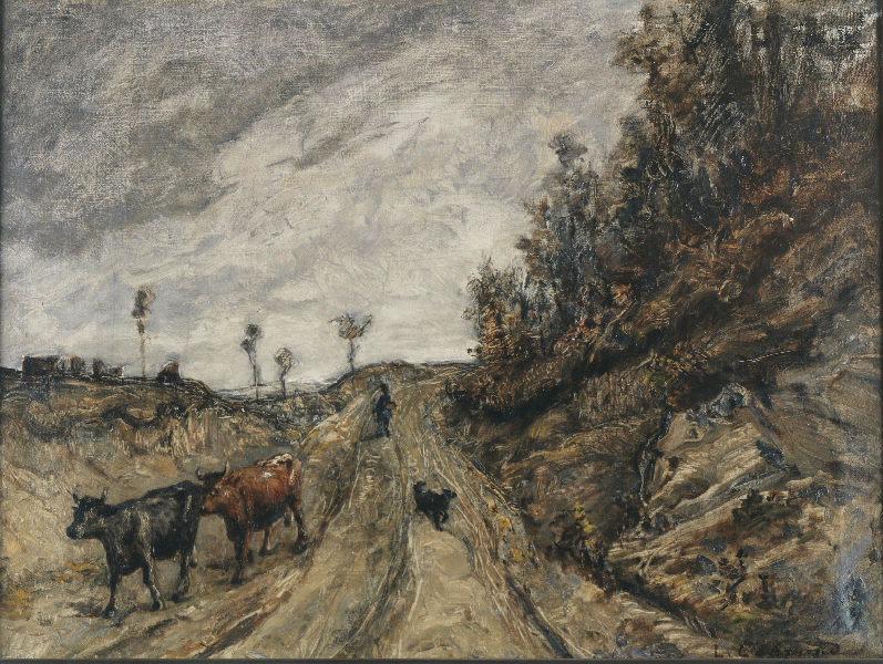 Bergère rentrant ses vaches