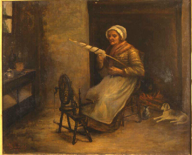 Vieille femme au rouet