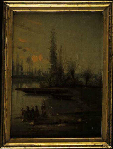 Paysage avec des laveuses