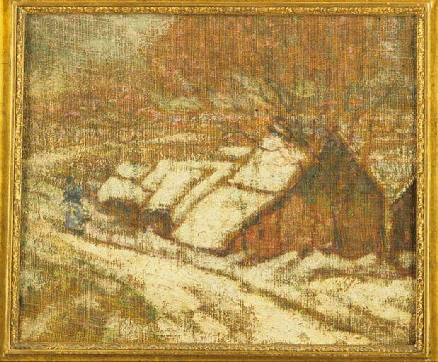 Maisons sous la neige à Grésine