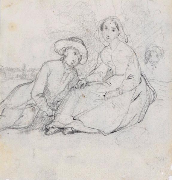 Jeune couple à la campagne (titre factice)