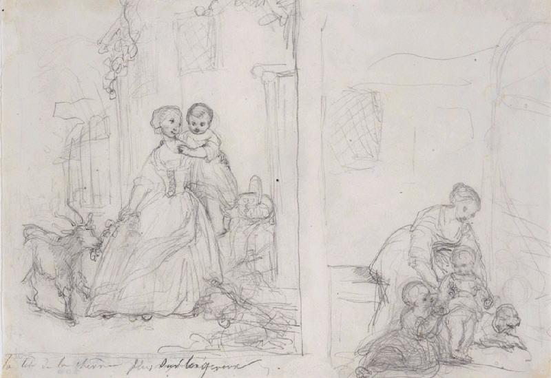 Scènes familiales (titre factice) ; Ancien titre : Feuilles d'études