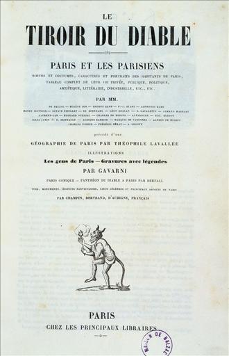Paris comique, les petits métiers de Paris, 3ème catégorie, où il faut de la voix, Le tiroir du Diable, Paris et les parisiens, moeurs et coutumes, caractères et portraits des habitants de Paris