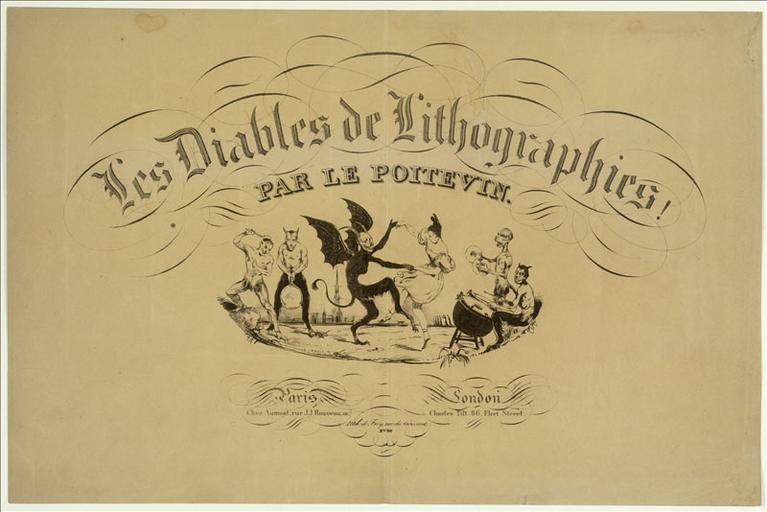 Page de titre (après restauration), Les diables de lithographies