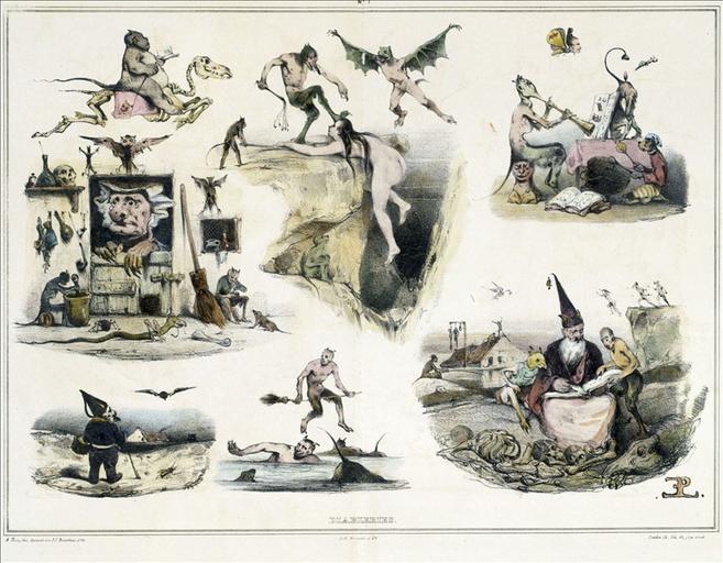 Diableries, page 1 (après restauration), Les diables de lithographies