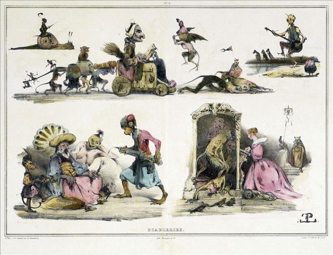Diableries,  page 2 (après restauration), Les diables de lithographies