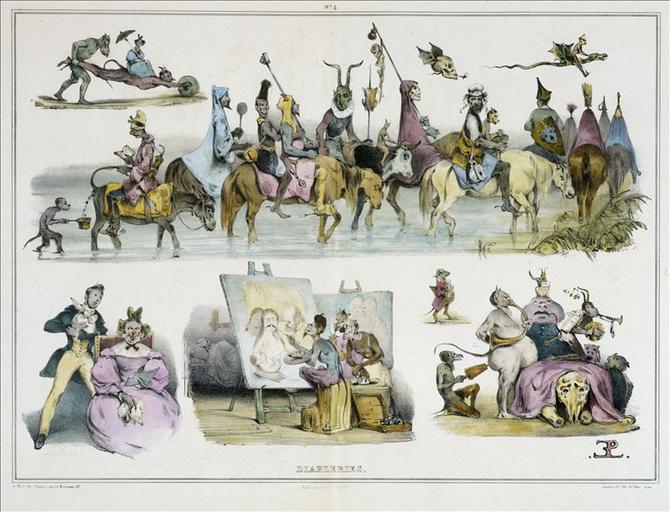 Diableries,  page 4 (après restauration), Les diables de lithographies