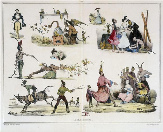 Diableries, page 6 (après restauration), Les diables de lithographies