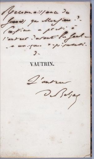 Dédicace à Custine dans Vautrin