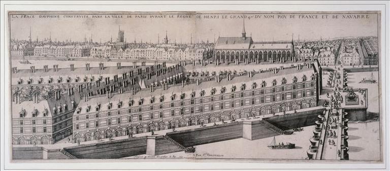 La place Dauphine et le Pont-Neuf (actuel 1er arrondissement, Paris)