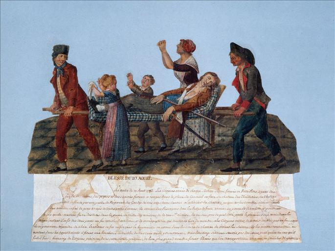 Blessé lors de la prise des Tuileries, Paris, le 10 août 1792 (titre factice) ; Blessé du 10 Aoust. (titre inscrit)