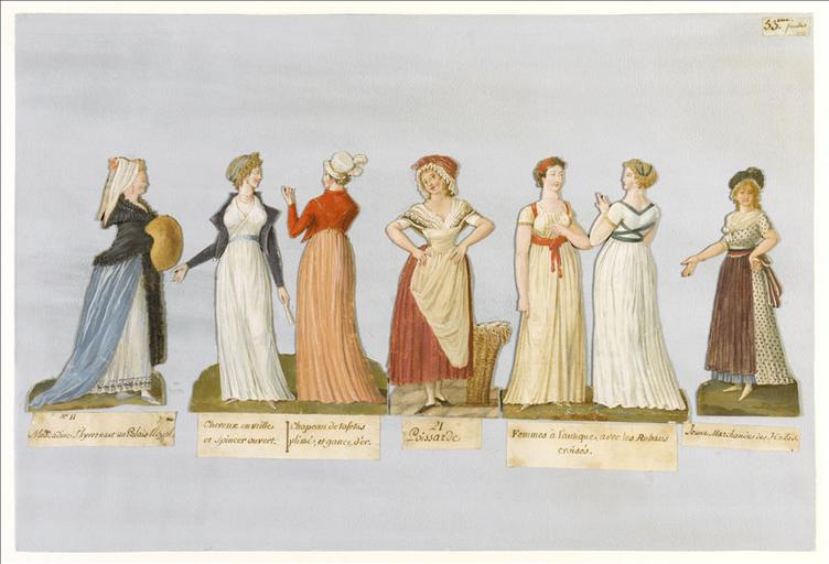 Sept costumes féminins. (titre factice)