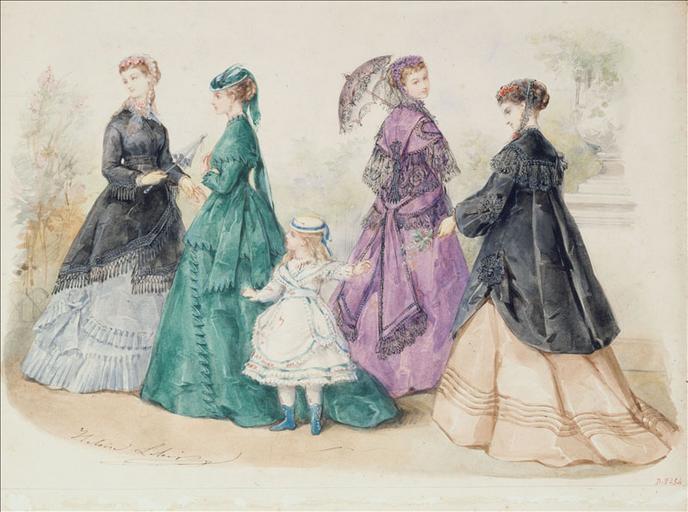 Ensembles de ville : quatre femmes et une fillette dans un parc