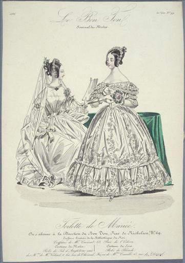 Le Bon Ton, Journal des Modes de 1836, 50ème livraison numéro 99 : Toilette de mariée