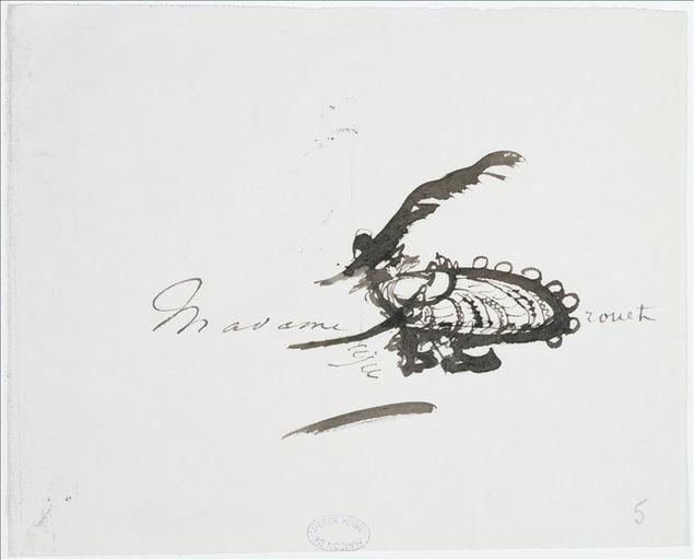 Album ayant appartenu à Juliette Drouet : Cocher avec un immense chapeau (folio 28) ; #Bon ami à  Suzanne (folio 17 B) ; #Cinq profils. Annotation d'une autre main 'Parafagas ' (folio 22) ; #Madame Drouet (folio.5) ;# Légende de la main de Juliette Drouet (folio 11) ; #Jlédpom (folio 34) ; #La nourrice à Suzanne (folio 17 A)