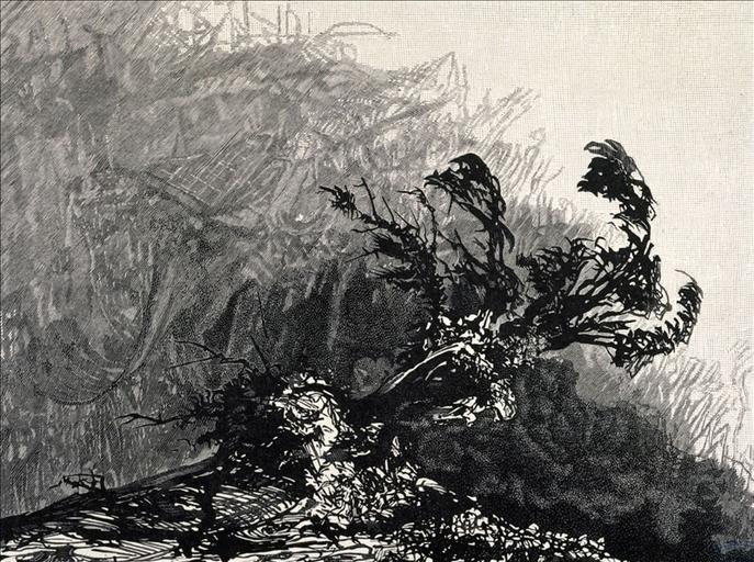 Album de gravures d'après les dessins de Victor Hugo pour Les Travailleurs de la mer : Guernesey, ancienne Chapelle (planche 13) - 1882