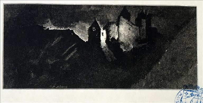 Album de gravures d'après les dessins de Victor Hugo pour les Travailleurs de la mer : le Catel (planche 14) - 1882