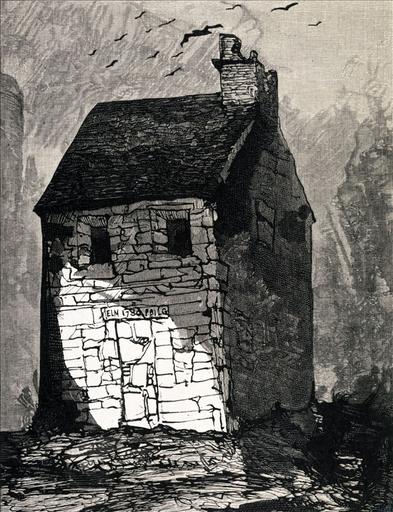 Album de gravures d'après les dessins de Victor Hugo pour Les Travailleurs de la mer : Guernesey, la maison visionnée (planche 17) - 1882