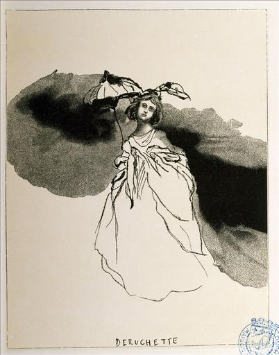 Album de gravures d'après les dessins de Victor Hugo pour Les Travailleurs de la mer : Déruchette (planche 26) - 1882