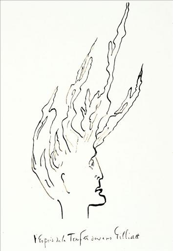 Album de gravures d'après les dessins de Victor Hugo pour les Travailleurs de la mer : l'esprit de la tempête devant Gilliatt (planche 52)