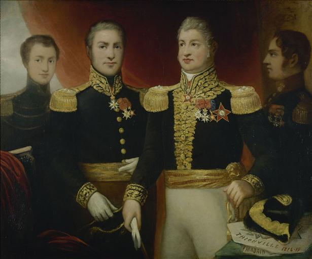 Le Général Léopold Hugo avec deux de ses frères et son fils Abel