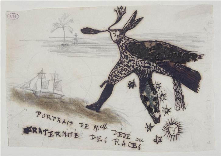 Album ayant appartenu à Juliette Drouet : Portrait de Mlle Dédé ou Fraternité des races (folio 10)