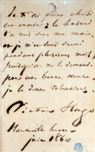 Autographe de la table aux quatre encriers, juin 1860