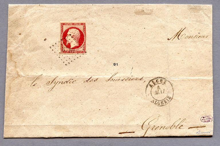 Affranchissement avec un timbre 1F de l'Empire