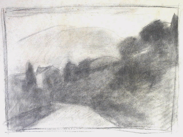 Promenade du soir (Avenue d'Haussez, Voiron.)