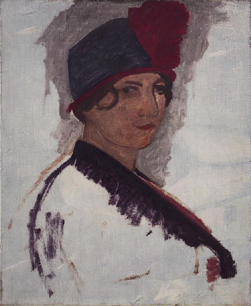 Italienne au chapeau à plumes