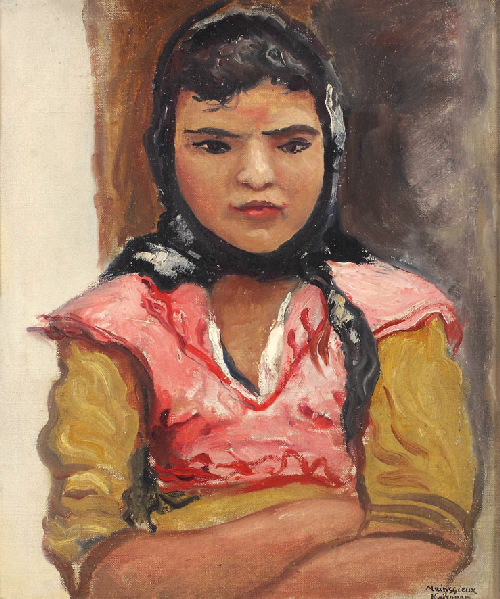 Jeune tunisienne au châle noir