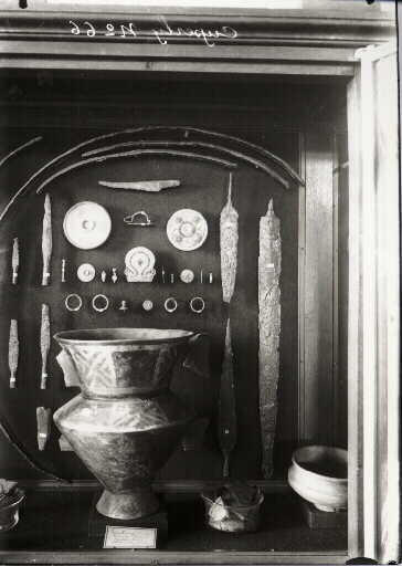 Musée des antiquités nationales. Deuxième étage. Salle IX. (Sépultures gauloises de la Marne). Détail de la vitrine 14. Objets provenant de la sépulture de Cuperly