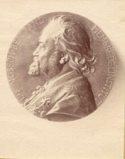 Portrait d'archéologue. Portrait en médaille de Joseph Bertrand (1822-1900) en habit d'académicien