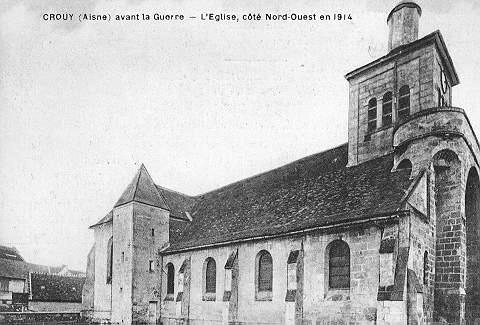 AVANT LA GUERRE-L'EGLISE, COTE NORD-OUEST EN 1914
