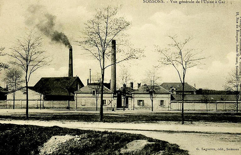 SOISSONS - VUE GENERALE DE L'USINE A GAZ